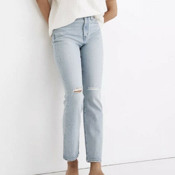 Madewell The High-Rise Slim Crop Boyjean Dumas Wash - Size 28 TALL - Picture 1 of 4